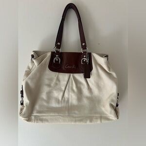 Coach bag Cream Leather Ashley Purse vintage